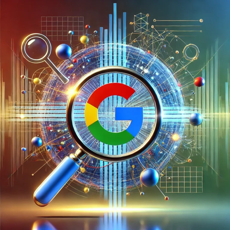 Modern representation of Google Algorithm Updates with digital elements