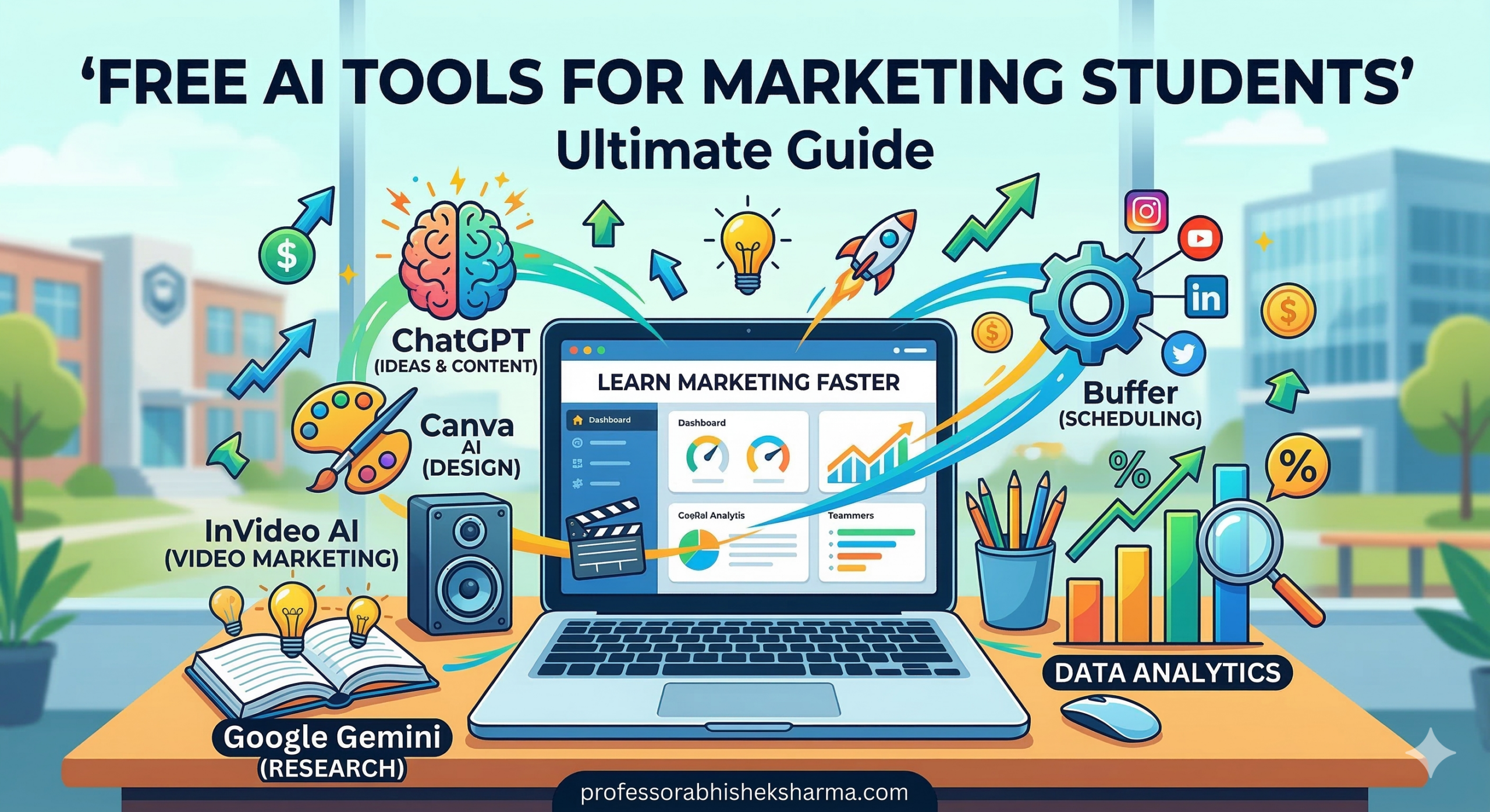 You are currently viewing Free AI Tools for Marketing Students: The Ultimate Guide to Learning Marketing Faster